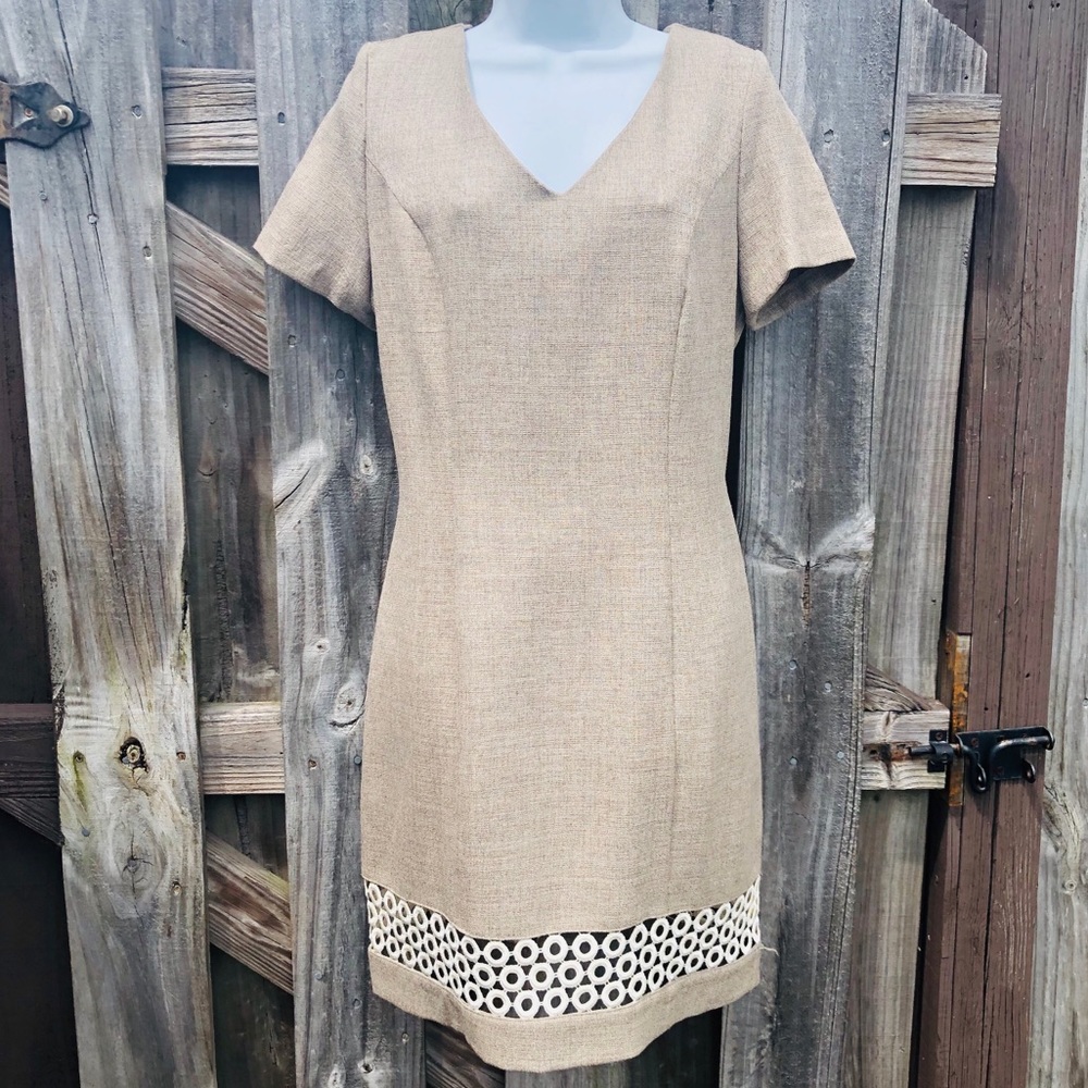Nouveau Jute Tweed Dress Size 10 Beige